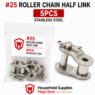 #25 Half Link Stainless Steel Roller Chain Connecting Link (5pcs)