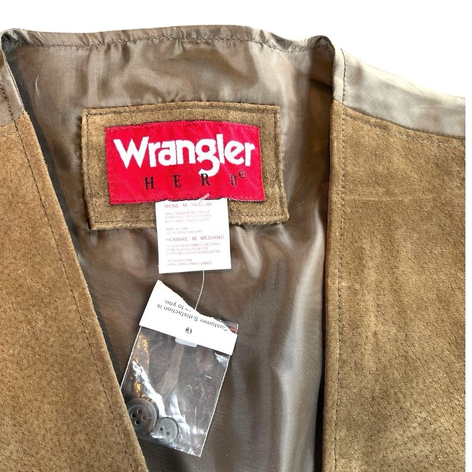 全新带标签复古牧马人男式英雄真皮背心,尺寸 M — 第 3/4 张图片