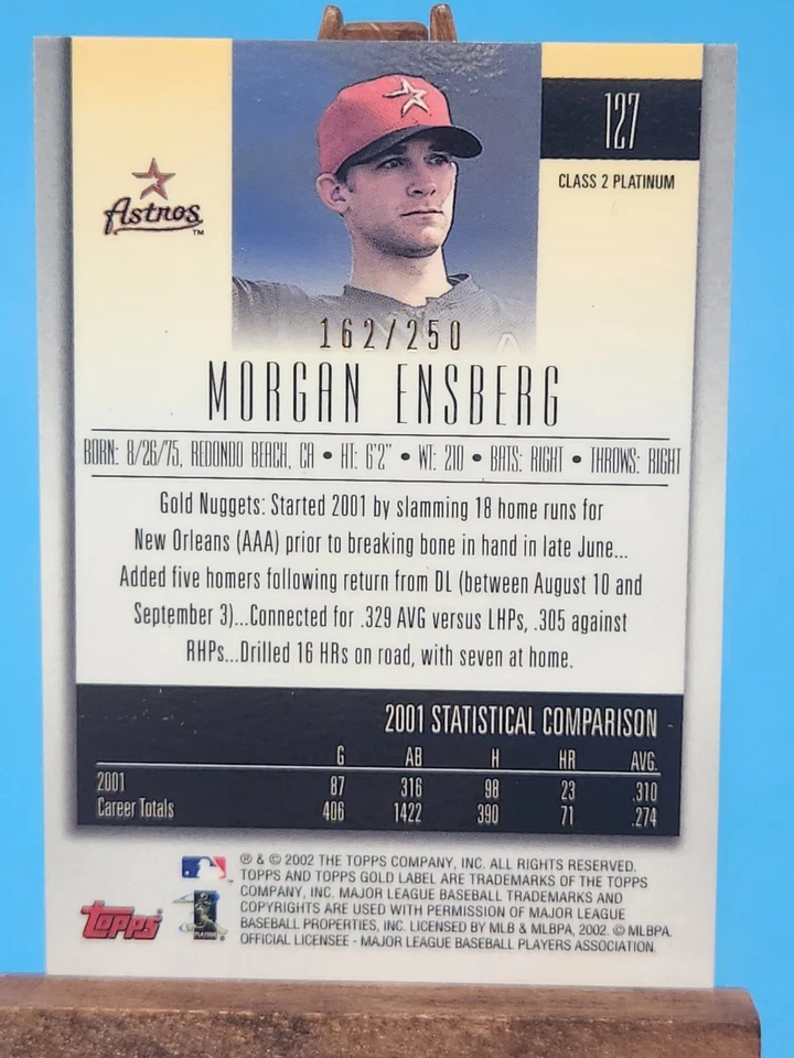2002 Topps Gold Label Class 2 Platinum Morgan Ensberg #127 162/250 - Image 2 of 2