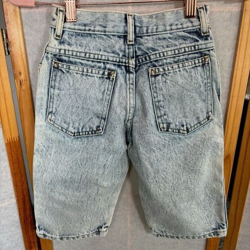Vintage Boys Acid Wash Patchwork Sz 8 Jean Shorts Jorts Light Wash Kids - Picture 4 of 8