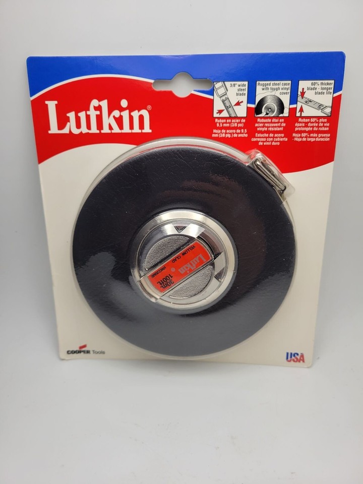 Crescent Lufkin Bandmaß 30 M – 3/8 Zoll Breit, Gelb Verkleidet, SAE/metrisch, Robustes Gehäuse