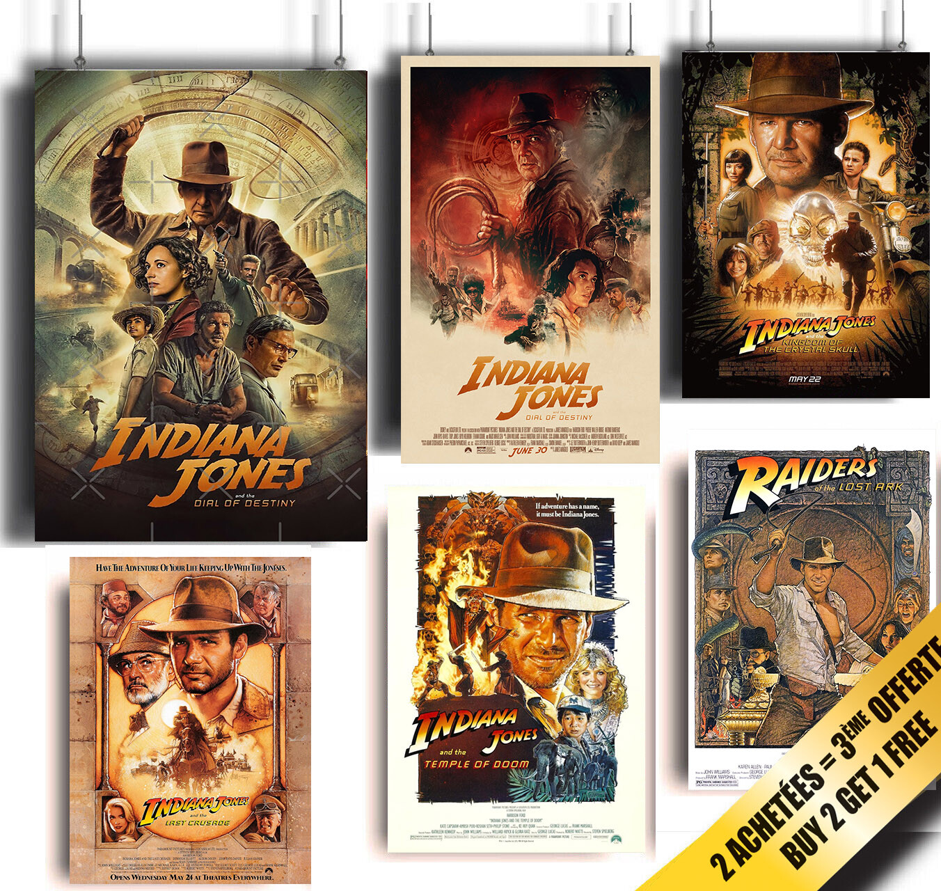 Cartel poster Indiana Jones Y El Llamado Del Destino Raiders A3 A4