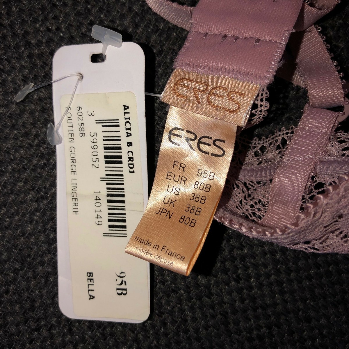 Soutien-gorge ELLE Neuf Avec étiquettes - Taille 95B - Rose - Bandeau - Fabriqué En France
