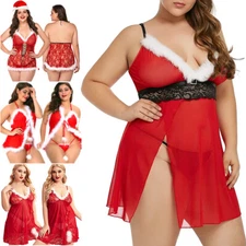Mrs Santa Claus Christmas Costume Adult Sexy Xmas Fancy Dress Plus Size Lingerie