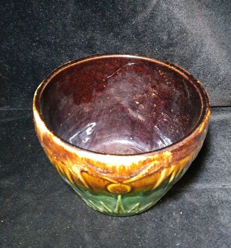 Robinson Ransbottom Roseville OH Pottery Jardiniere Planter Sun Star Moon 5.75"T - Picture 2 of 7
