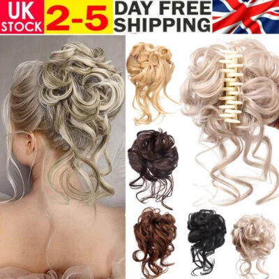 Large Thick Messy Bun Scrunchie Updo False Cover Curly Hair Extensions For Women