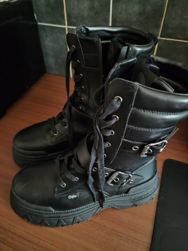 Buffalo Fusion Lace Up Biker Black - Bild 4 von 4