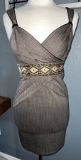 Vintage Bebe V-Neck embroidered Dress Woman  s Size 4