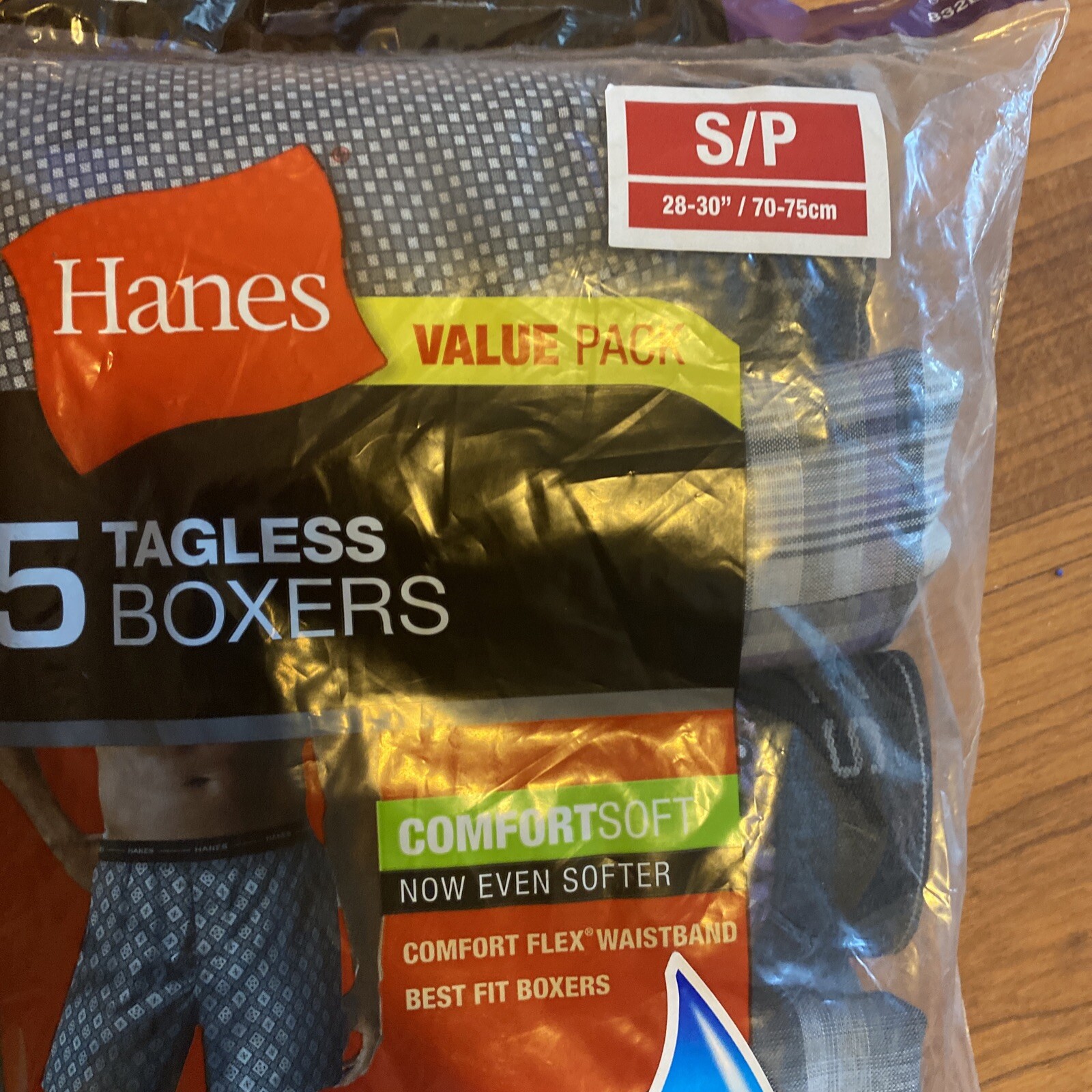 Brand New Hanes Men's 5 Pack Tagless Assorted Printed Boxers Value Pack