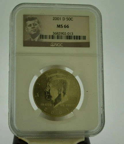 2001 D Kennedy Half Dollar Coin NGC MS66 Brown Label Gem Bu Unc Business Strike