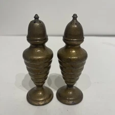 Vintage Weidlich Bros. Silver Metal Art Deco Salt And Pepper Shakers Marked 868