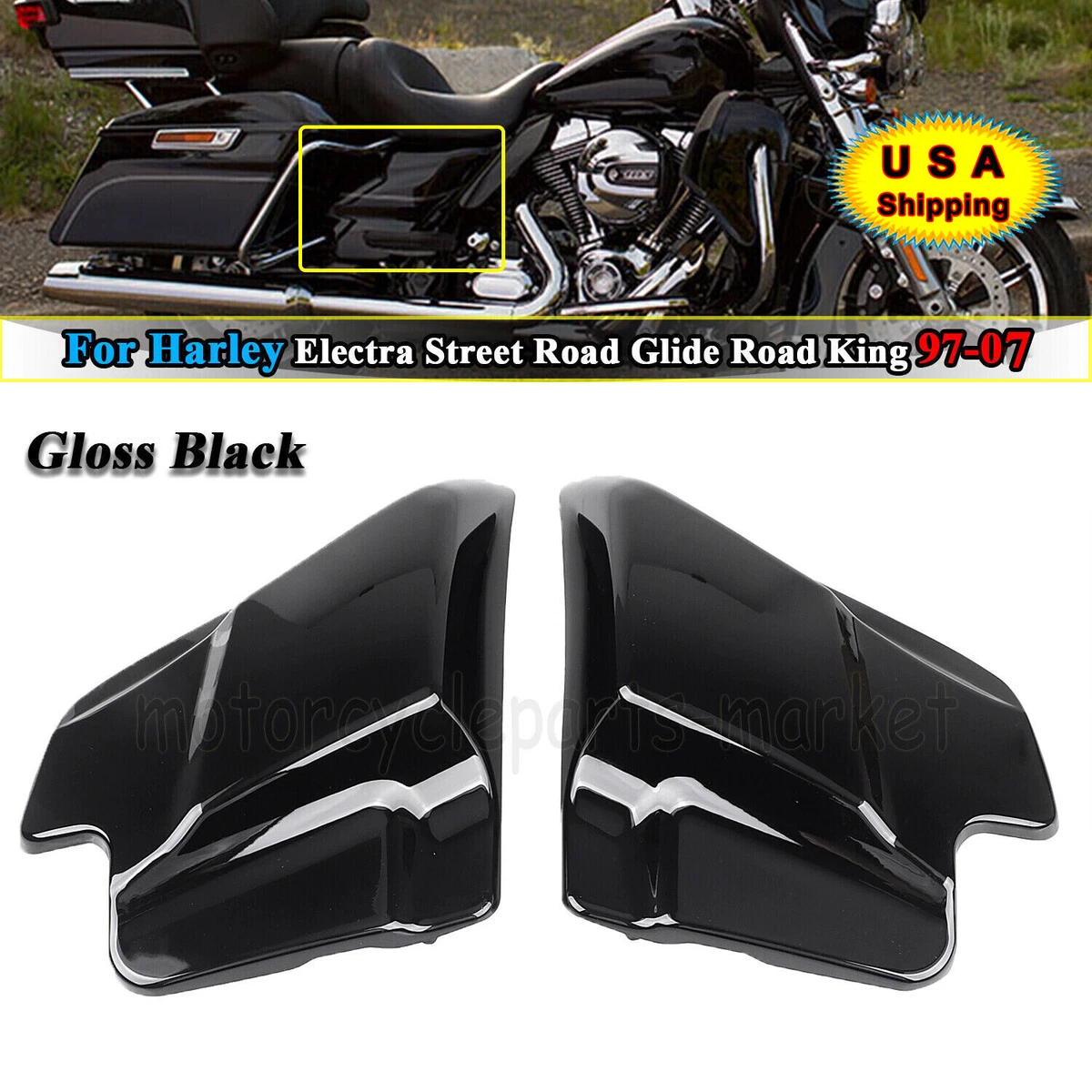 Vivid Black Side Cover Panel For Harley Electra Street Glide Road