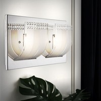 Flurlampe Wandleuchte Wohnzimmerleuchte Led Teilsatiniert Geeist Kristalle Glas