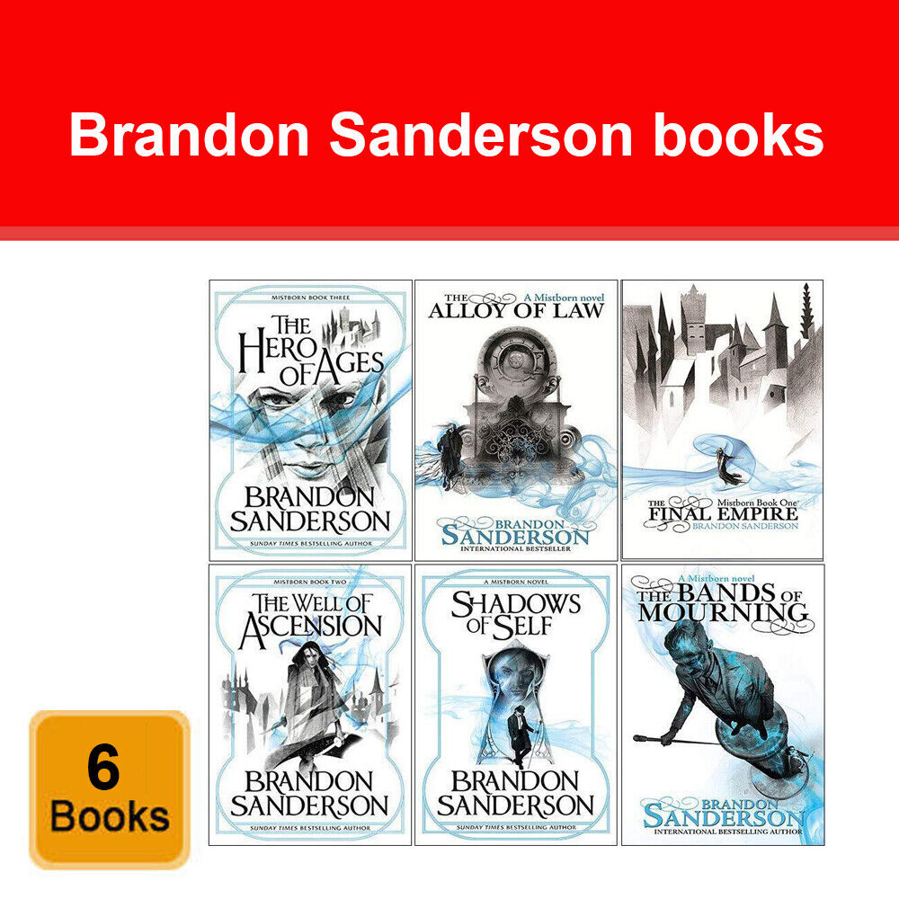 Mistborn 6 Books Collection Set by Brandon Sanderson by Gollancz