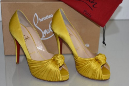yellow platform heels