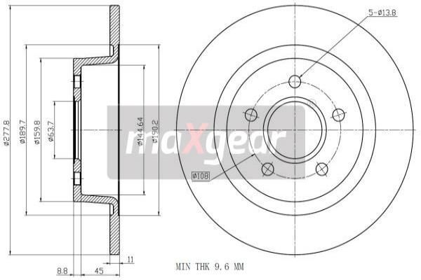 2X Maxgear 19-1958 Bremsscheibe FüR Ford-image