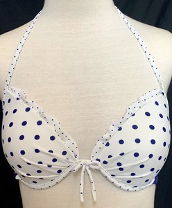 blue polka dot bikini top