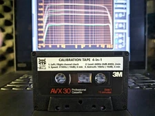 4-in-1 AVX30 Test/Calibration audio cassette tape: L/R, level, speed, azimuth