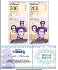 2 x VENEZUELA 200 DIGITALES  2023 / 2024 IN STOCK AUTHENTICATED USA SELLER