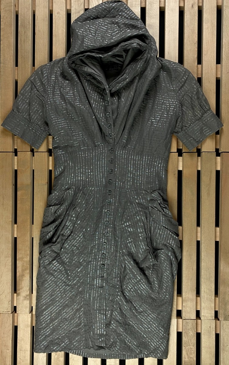 Womens Shorts Sleeve AllSaints Spitalfields Clear Elma Dress Size 8 Cotton