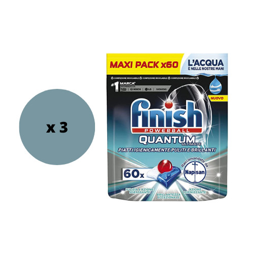 FINISH QUANTUM ULTIMATE NAPISAN Igienizzante Sgrassante Brillantezza - 180Caps