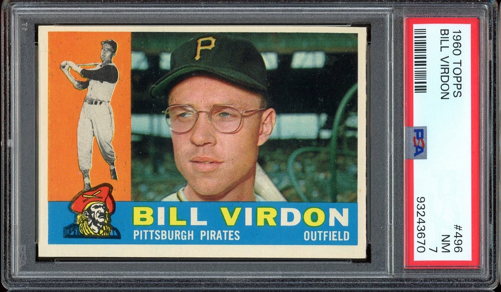 1960 Topps Baseball #496 Bill Virdon PSA 7