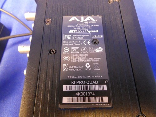 AJA Ki Pro Quad Solid State 4K Recorder w/4-Pin External Power Supply - Picture 10 of 15