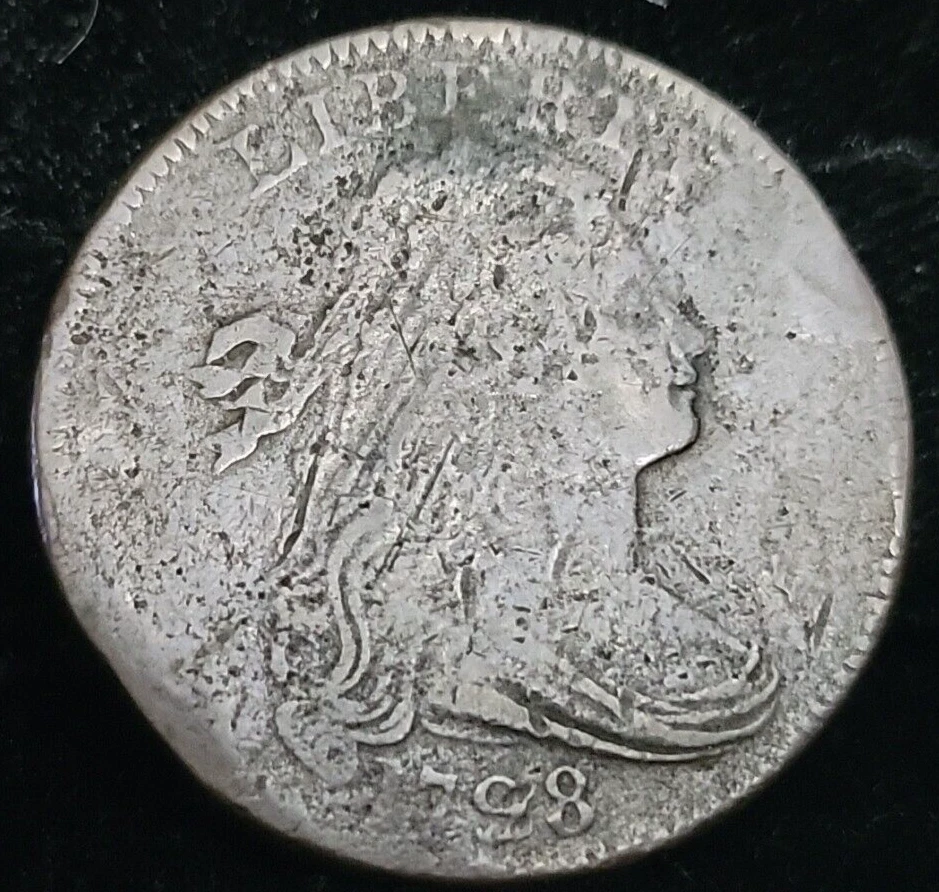 1798 Draped Bust Large Cent First Hair Style | Detail Enviro Old US Type Coin - Image 2 of 4