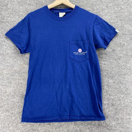 Simply Southern T-Shirt Women S Small Blue Crew Neck Short Sleeve Cotton Casual