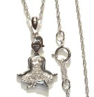 New 925 sterling silver .10ct 18" diamond meditating Yoga woman pendant necklace — photo 6