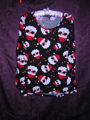 Chances R cool santa microfiber top woman's M | eBay