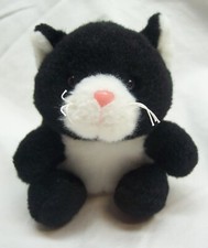 Ganz VERY CUTE BLACK  WHITE "Tiny Paws" KITTEN CAT 4" Plush STUFFED ANIMAL Toy