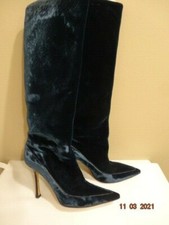 Jimmy Choo Petrol Velvet Knee High Boots Size 38.5 Us (8.5)