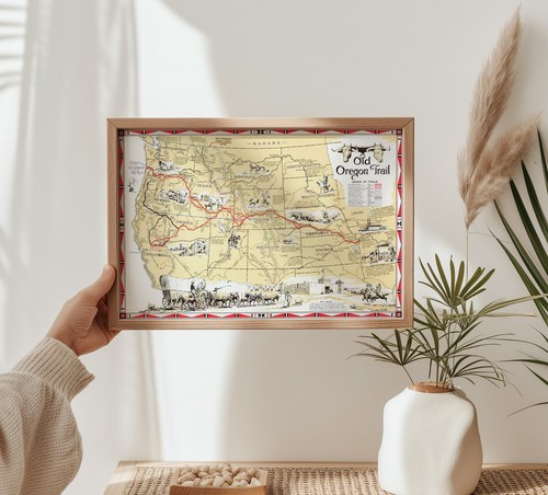 Western United States Map Oregon Trail Wall Art Poster Print Decor 10.5x16 inch - Picture 3 of 7
