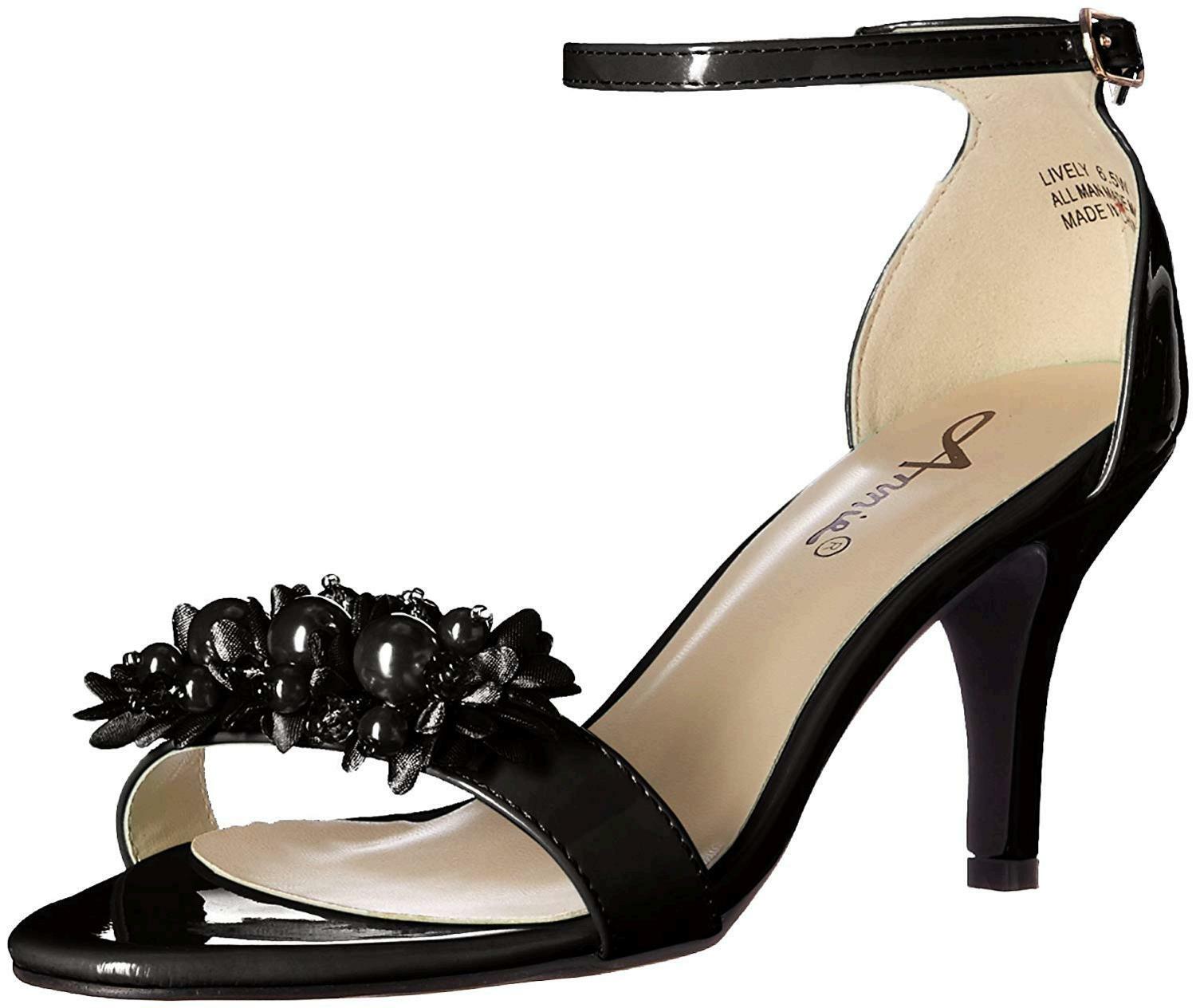 Annie Womens Lively Open Toe Casual Ankle Strap Sandals, Black, Size 9.5  888752112390 | eBay