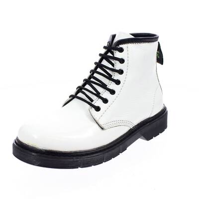 Jolly Calzature Srl Anfibi In Vernice Da Ragazzina Bianco - Junior Stivaletti