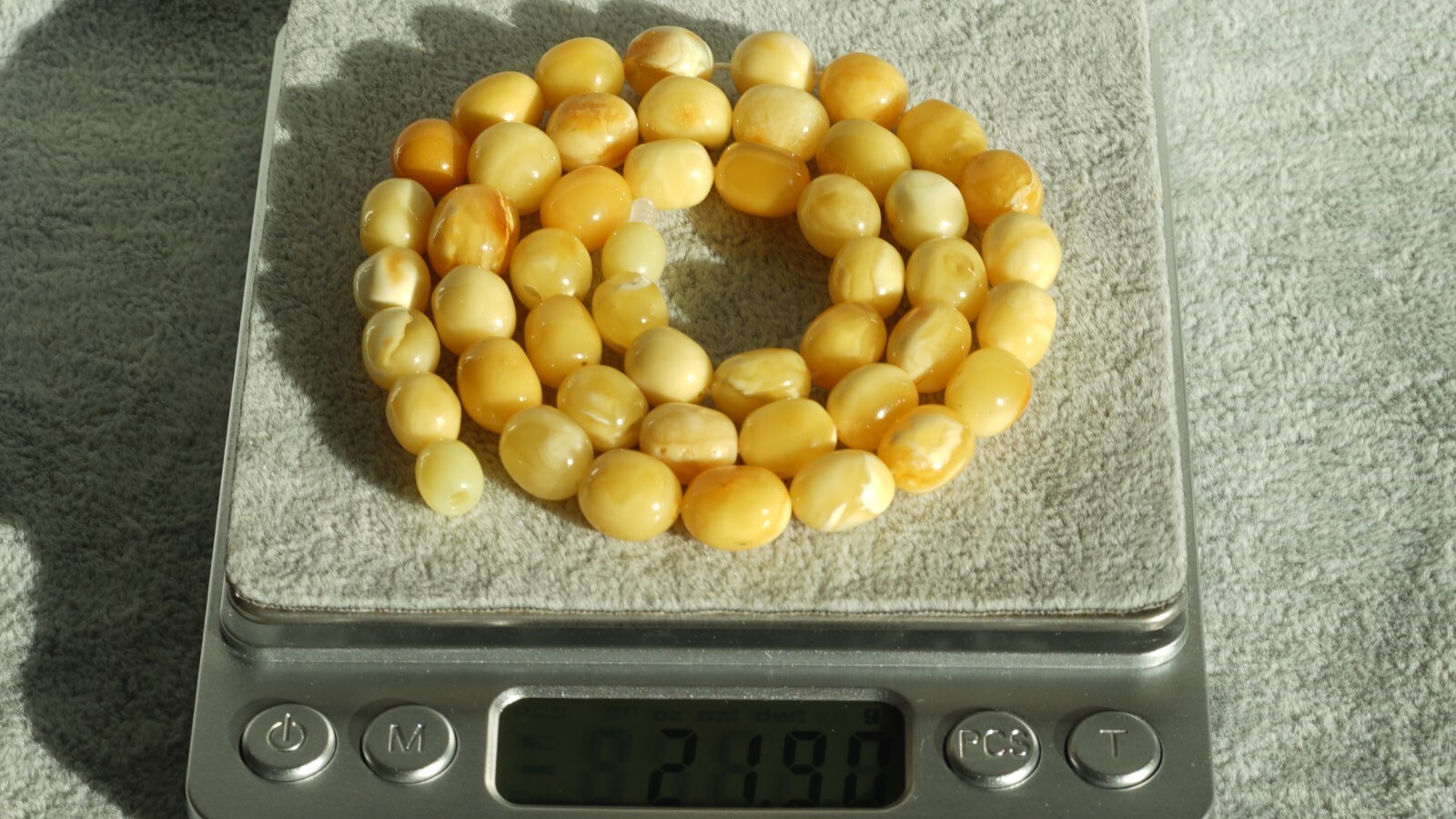 BALTIC NATURAL AMBER NECKLACE HIGH QUALITY BEADS UELLOW WHITE COLOR
