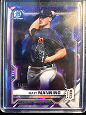 2021 Bowman Chrome Prospect Sapphire Purple #BCP-205 Matt Manning /25