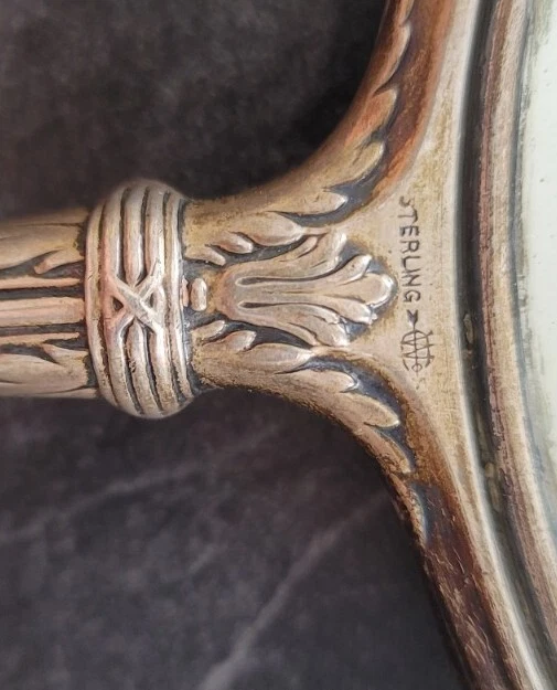 Antiguo juego de 5 tocador Webster de plata de ley con monograma. Foto 4 de 4