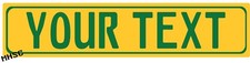 Euro Style Yellow- Green Tag Bmw European License Plate Any Text Custom