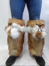 REFURBISHED NEW TANUKI RACCOON FOX FUR LEG WARMERS WRAP MEN WOMEN