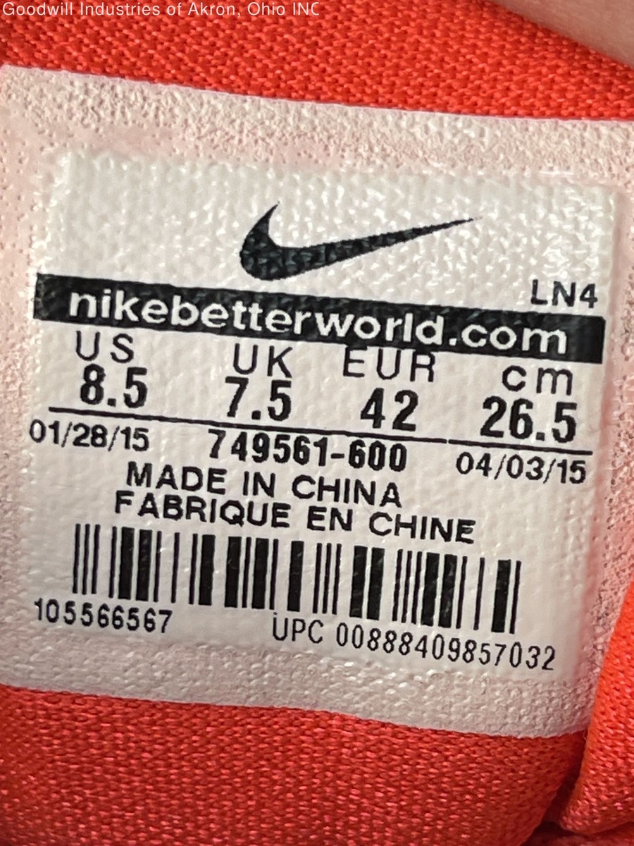 Nike 749561 600 Orange High-Top Sneakers - Size 8.5 | eBay