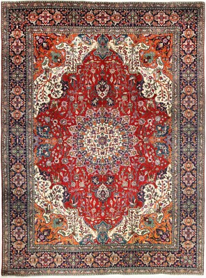 Teppich Handgeknüpft Täbriz 40 Raj Fein Orientteppich 344 x 254 cm Nr : 221