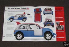 1981-1985 MG METRO 6R4 (EVOLUTION) Rally Car SPEC SHEET BROCHURE PHOTO BOOKLET