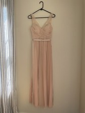 BHLDN Hitherto Size 0 Fleur Dress Pink Lace Tulle Long Gown Bridesmaid V Neck