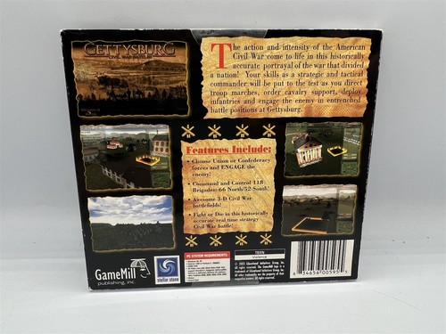 NEW SEALED GETTYSBURG CIVIL WAR BATTLES PC CD-ROM GAME - Picture 2 of 2