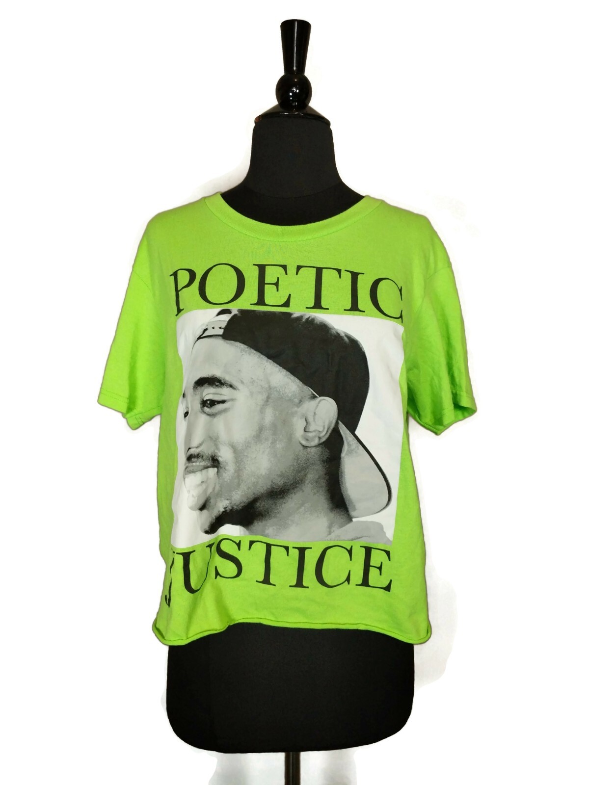 Chemistry Poetic Justice Round Neck Crop Short Sleeve Green T-Shirt Size M