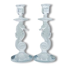 Waterford Crystal Seahorse 11.5" Candlestick Holders Pair