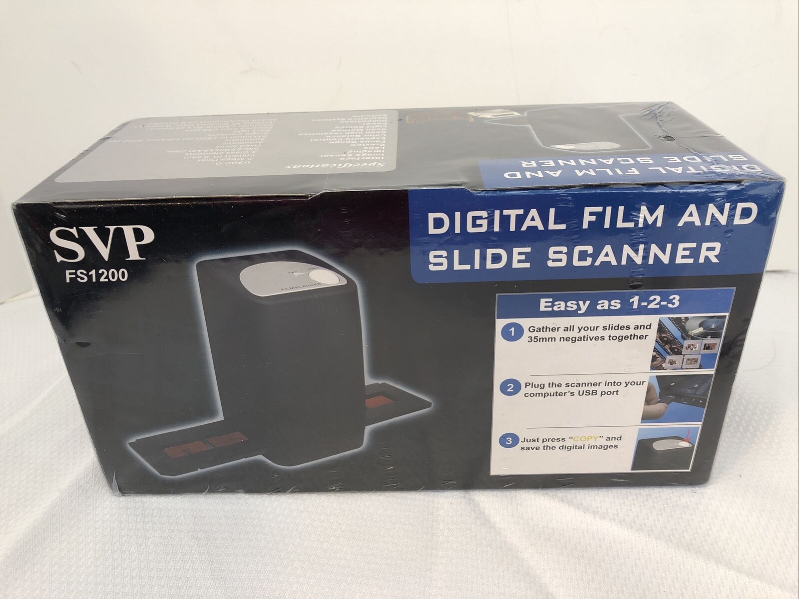 Svp Fs1200 Digital Film 35mm Negative & Slides Scanner-black New