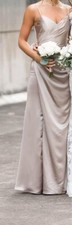 champagne long bridesmaid dress